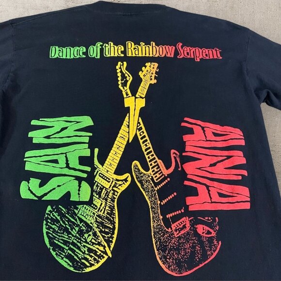 Vintage‎ Carlos Santana Dance Of The Rainbow Serpent 1996 T Shirt Puff Print LS - Picture 5 of 8